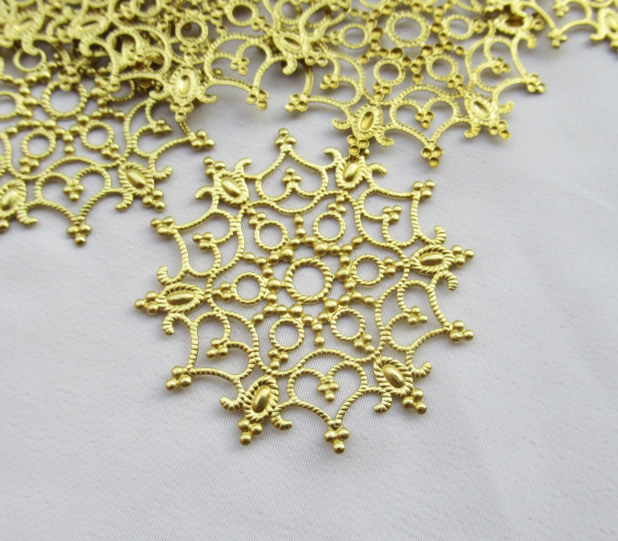 Round Brass Stamping 48mm Loose Filigree Findings