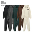 530gsm Cotton Heavyweight No String Pullover Hoodie Tracksuit Men's Sets
