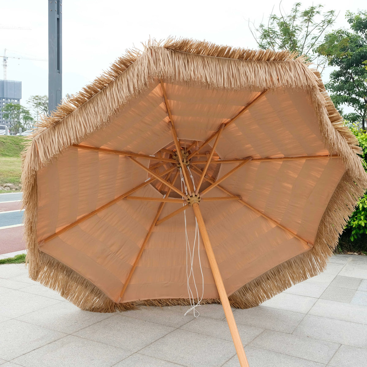 Anti UV Outdoor Umbrella Parasol Small Thatch Beach Umbrella for Rain Outdoor Furniture Gym & Park Use MegaBDM