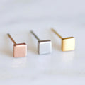 316L Stainless Steel Silver 14K Gold Plated Trendy 4MM Stud Earrings for Unisex Anniversary