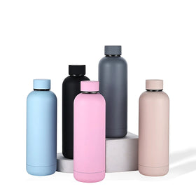 500ml Vacuum Insulated Rubber Painting Sport Bottle 12 Hours Hot and 24 Hours Cold Double Walled Stainless Steel Water Flask