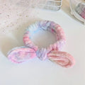 Custom Bowtie Hairband Microfiber Flannel Rainbow Color Cute Women Beauty Headbands Makeup Facial Shower Spa Hair Band