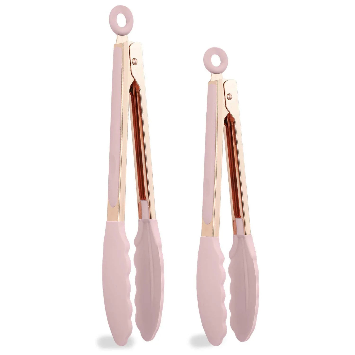 9 Inch Stainless Steel Kitchen Tongs Rose Gold Nonstick Silicone Appetizer Food Tongs for Home Use