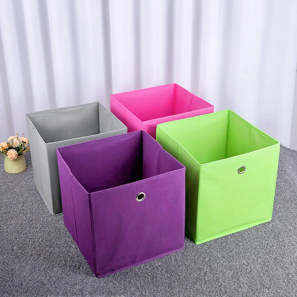 Manufacturers Wholesale Folding Color Basket Non-woven Fabric Storage Box Clothing Storage Bag Snack Storage Box