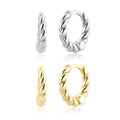 FUAMAY Classic Aretes De Plata 925 Silver Chunky Twisted Hoop Earrings Twisted Earrings
