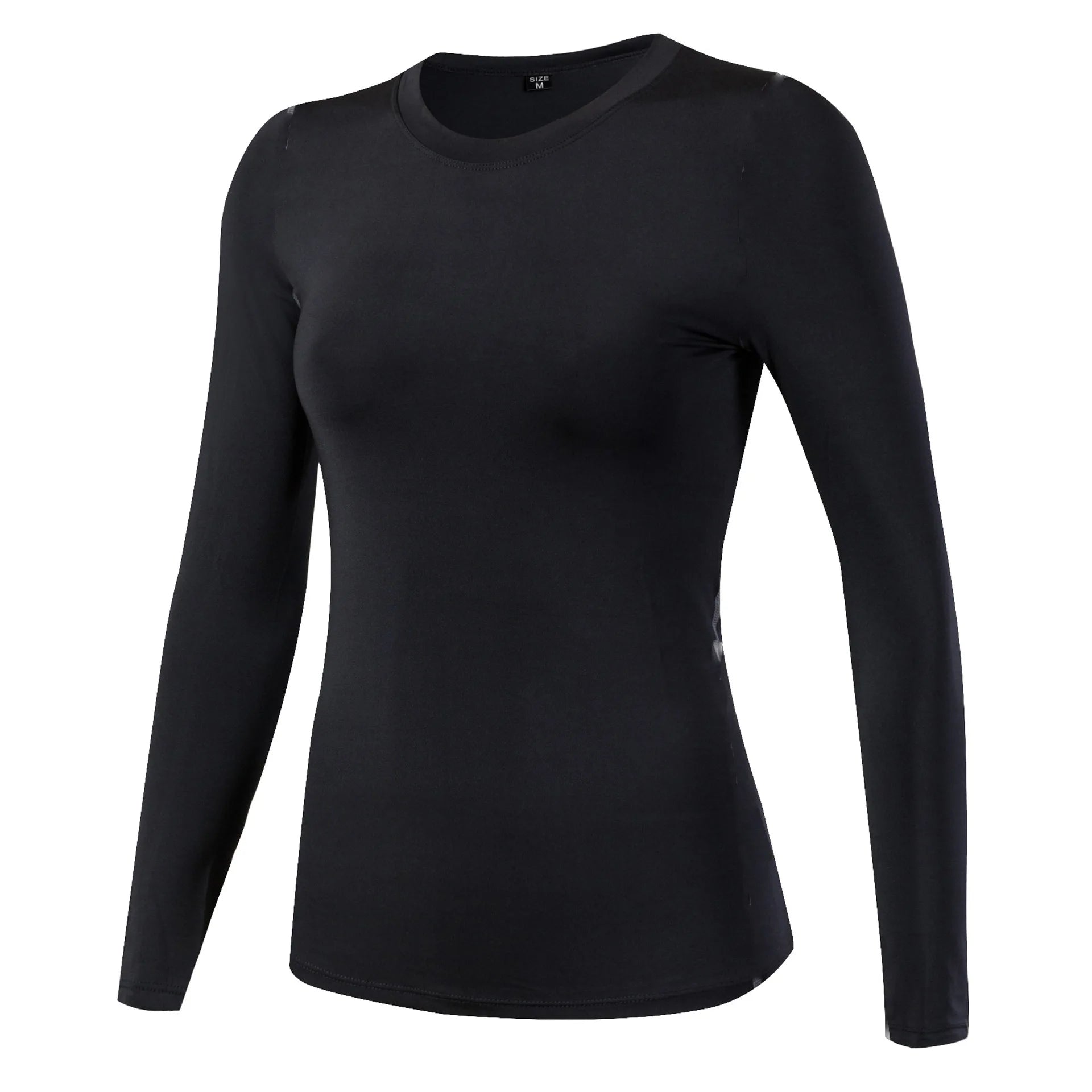 High Elastic 90% Polyester 10% Spandex Quick Dry Tight Gym Fitness Yoga Printed Logo Sports Ladies Girls Women Long Sleeve Shirt