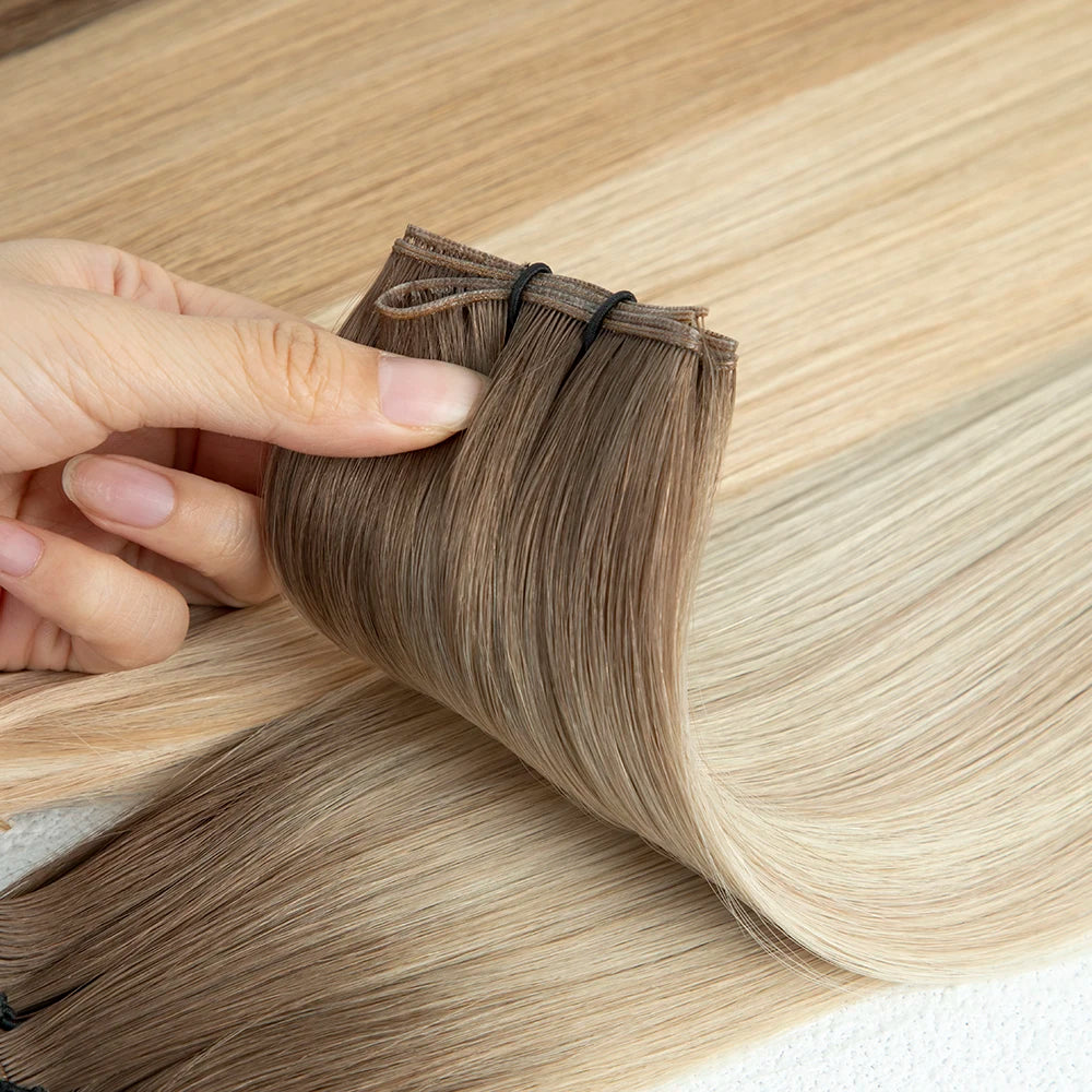 Wholesale High Grade 100% Human Hair Genius Weft Human Hair Extensions Virgin Genius Weft