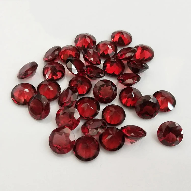 SGARIT Wholesale Gemstone Jewelry 3A 4mm-9mm Round Cut Natural Mozambique Red Garnet Custom Jewelry Loose Gemstone Garnet