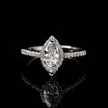 Silver 925 Original 1-2 Carat Brilliant Cut Diamond Test Past D Color Horse Eye Shape Moissanite Ring Women Wedding Fine Jewelry