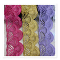 4meters Many Colors African Lace Trim With Rhinestone Metallic Embroidered Motif Lace Nigeria Venice Trim Wide 9.5CM