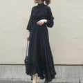 Wholesale 2026 Autumn New Temperament High Neck Ruffled Pleated Dress Fashion Temperament Dress