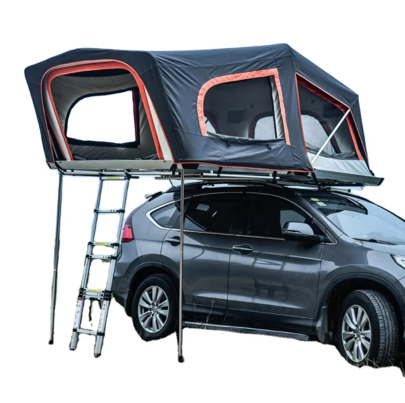 Durable Waterproof Aluminum Hard Shell Roof Top Tent 4-5 Person Easy Setup for SUV Camping Adventure Square Shape