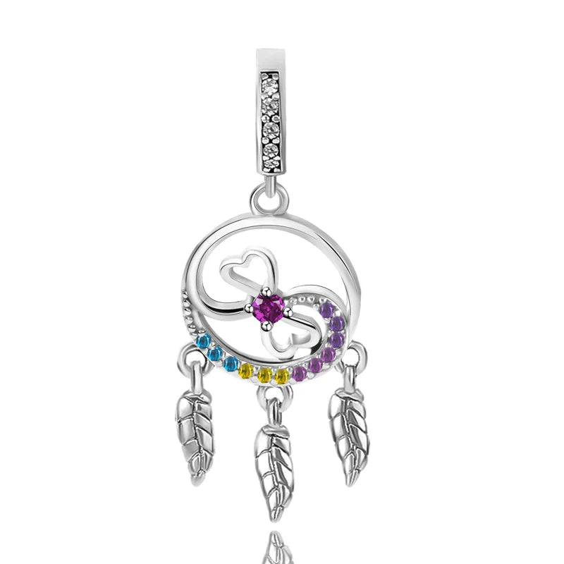 Plata 925 Silver Jewelry Dream Catcher Charms Pendant for Original Charm Bracelet Making