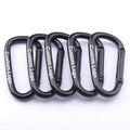 Aluminum Alloy Hooks Custom Logo 7# Promotional Metal  Keychains All Matte Black Carabiner for Fishing Hiking Camping