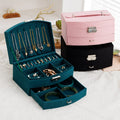 Double Layer Velvet Jewelry Packaging Box with Lock Cute New Design for Girls' Earrings Jewellery Storage