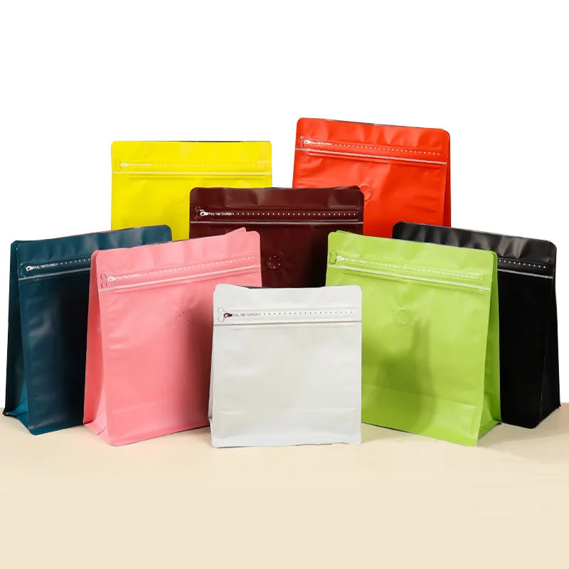 Eco Friendly Plastic Ziplock Packaging Side Gusset 250g 500g 1LB Smell Proof Moisture Proof Recyclable Food Grade Flat Bottom