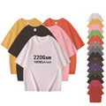 High Quality 100% Cotton 220Gsm Unisex Oversized Heavy T-Shirt Custom Printing on Plain Blank Men's Knitted T-Shirt