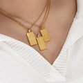 SSeeSY Acero Inoxidable Joyas Mayor 18k Gold Plated Custom Fashion Jewelry Stainless Steel Engraved Letter Pendant Necklace