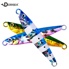 DORISEA Printed Luminous Slow Jigging Metal Lead Lure 7g-60g for Salmon Catfish Tilapia in River Lake Stream Fishing