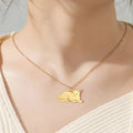 Hot Selling Gold Plated Stainless Steel Jewelry Set Includes Necklace and Earrings-Wedding Occasion Wholesale Factory Price