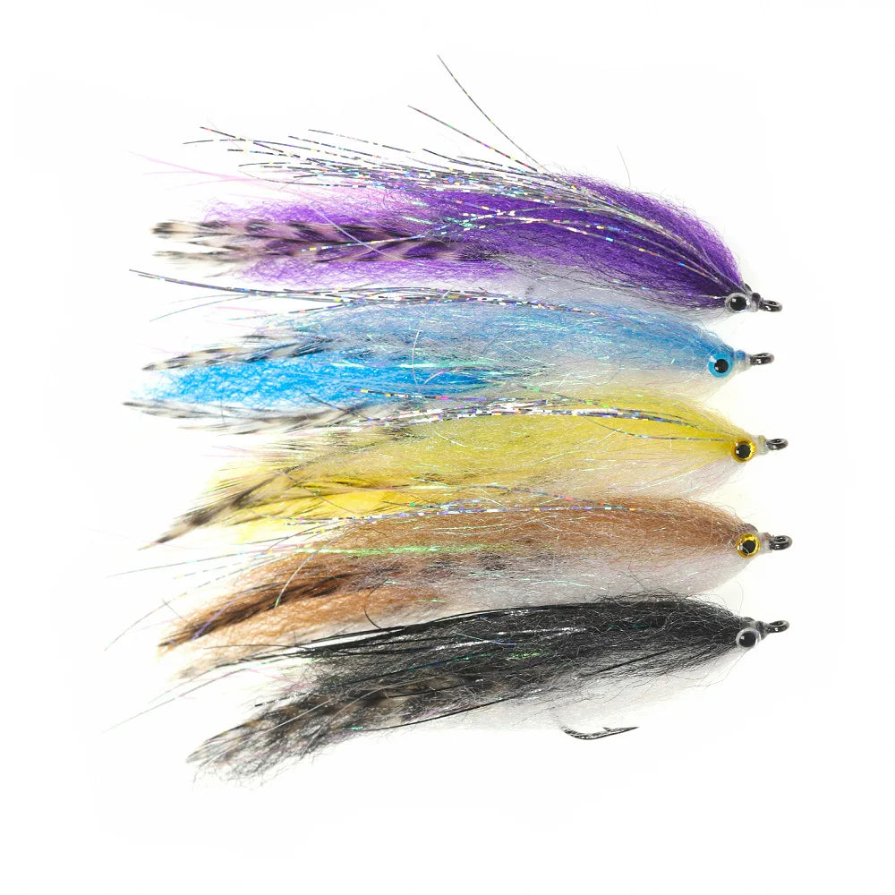 New Printed Silky Fiber Tungsten EP Fly Fishing Lure Aberdeen Fish Hook Freshwater Bass Chub Trout Saltwater Streamer Fish