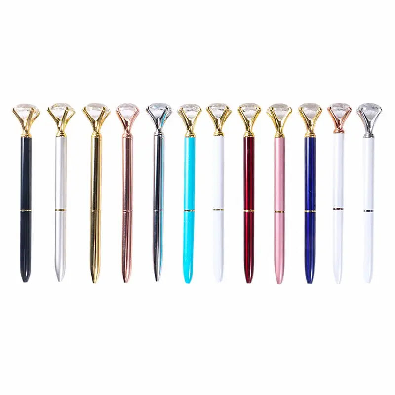 Hot Selling Good Quality Promotional logo Pink Art Custom Crystal Ballpoint Diamonds Ball Pens Pen With Diamond on the Top