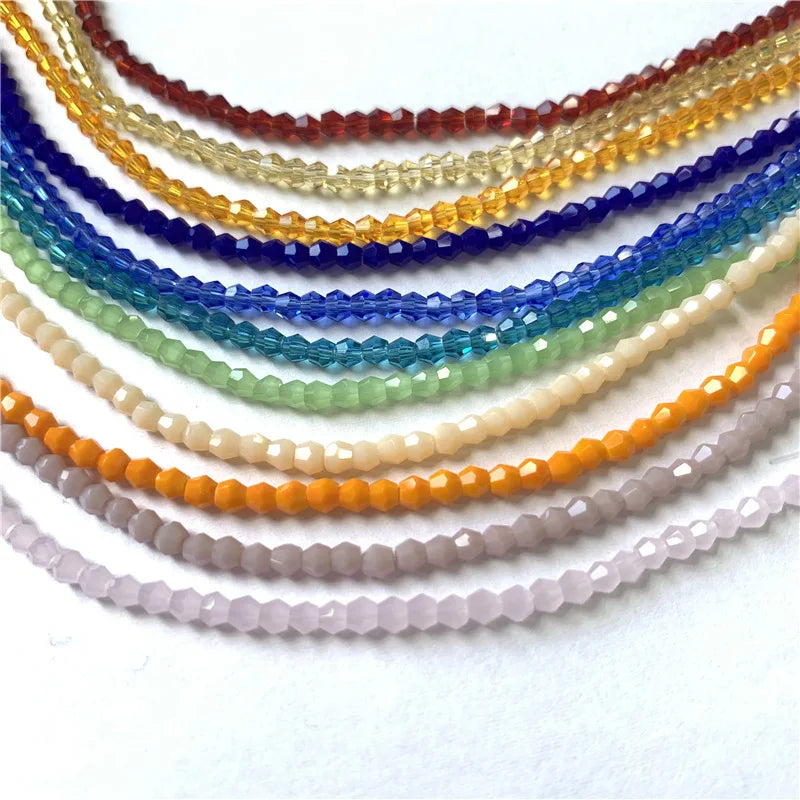 Hair Accessories 2 MM Bicone Crystal Beads Wholesale for DIY Jewelry Making Loose