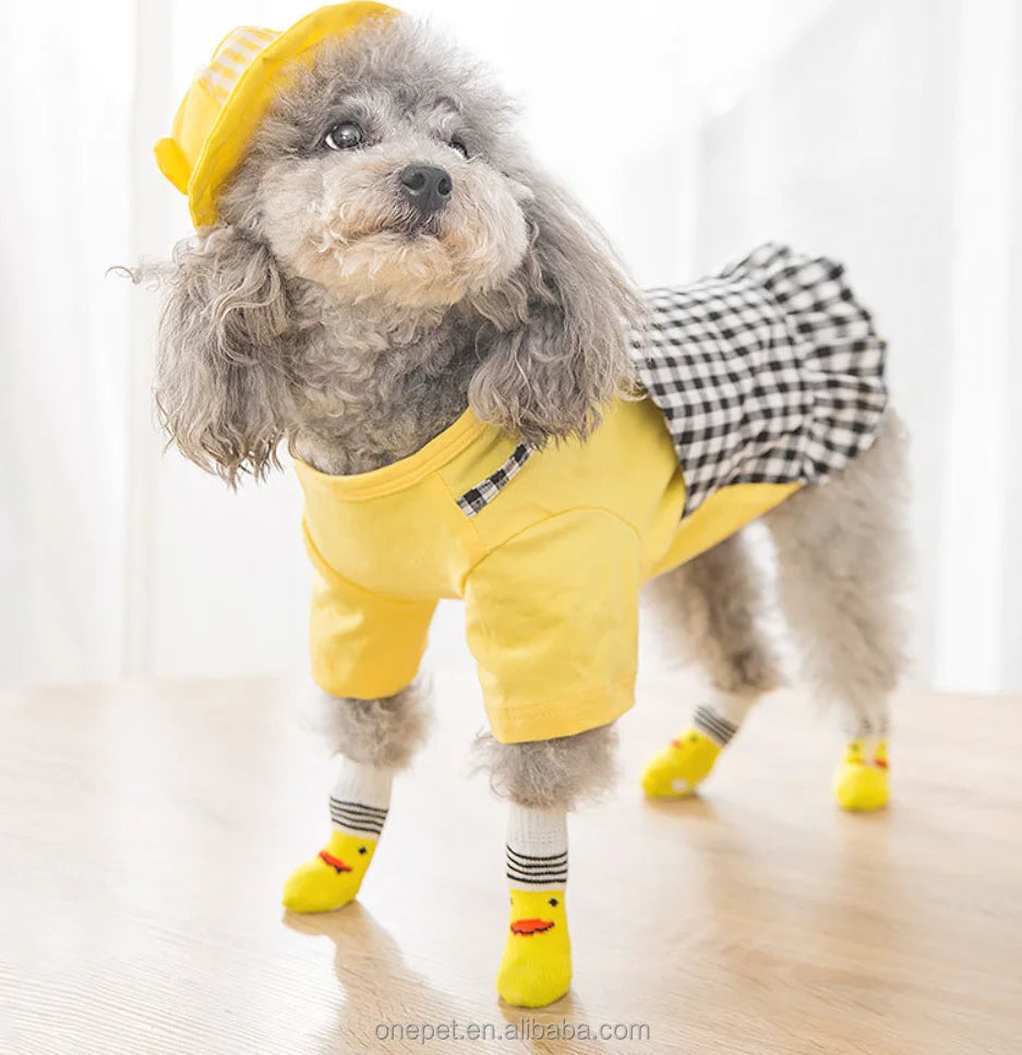 Quality Wool Pet Socks Set Small Animal Puppy Dog Paw Protection 4pcs Cotton Dog Shoes for Winter for Christmas