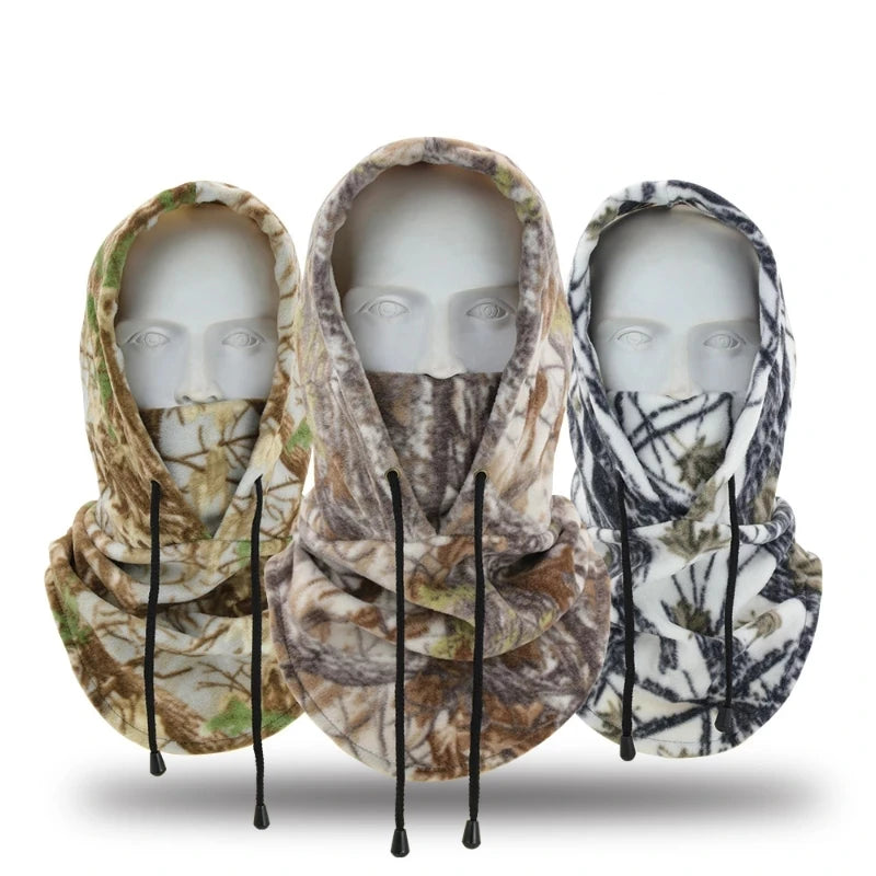 Men Cycling Cap Windproof Cap Outdoor Sports Cold-proof Keep Warm Thickened Ski Hood Mask Scarf Camouflage Fleece Cap