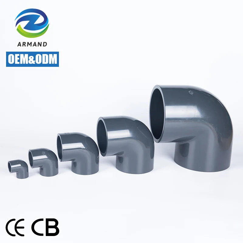 SCH80 ASTM 1/2\" PVC Pipe Fitting Socket 90 Degree Elbow for Water System Durable and Corrosion Resistant