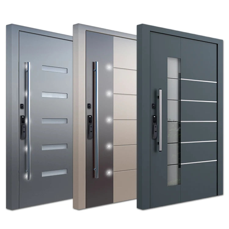 External Entrance Italian Soundproof Smart Security Simple Pivot Timber Front Aluminum Door