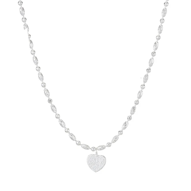 Wholesale New Fashion 925 Silver Heart Necklace for Women Cute Link Chain for Wedding Gift Engagement