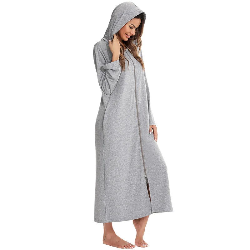 Newest Design Women's Autumn Winter New Women's Zipper Shirt Pajamas Long Sleeve Home Wear