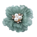 MIO Custom Color Fashion Flower Accessories 6cm Thick Yarn Artificial Flowers Pearl Decoration Handmade DIY Accessories