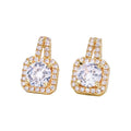 Wholesale Fashion Plated Romantic Heart Zircon Stud Earrings
