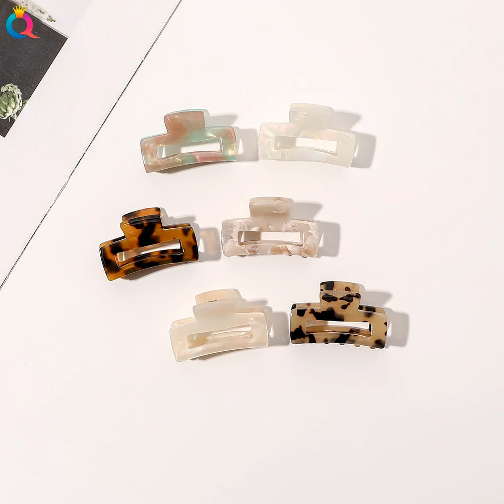 Small Rectangle Acetate Hair Claw Clip Kid Children Hair Accessories