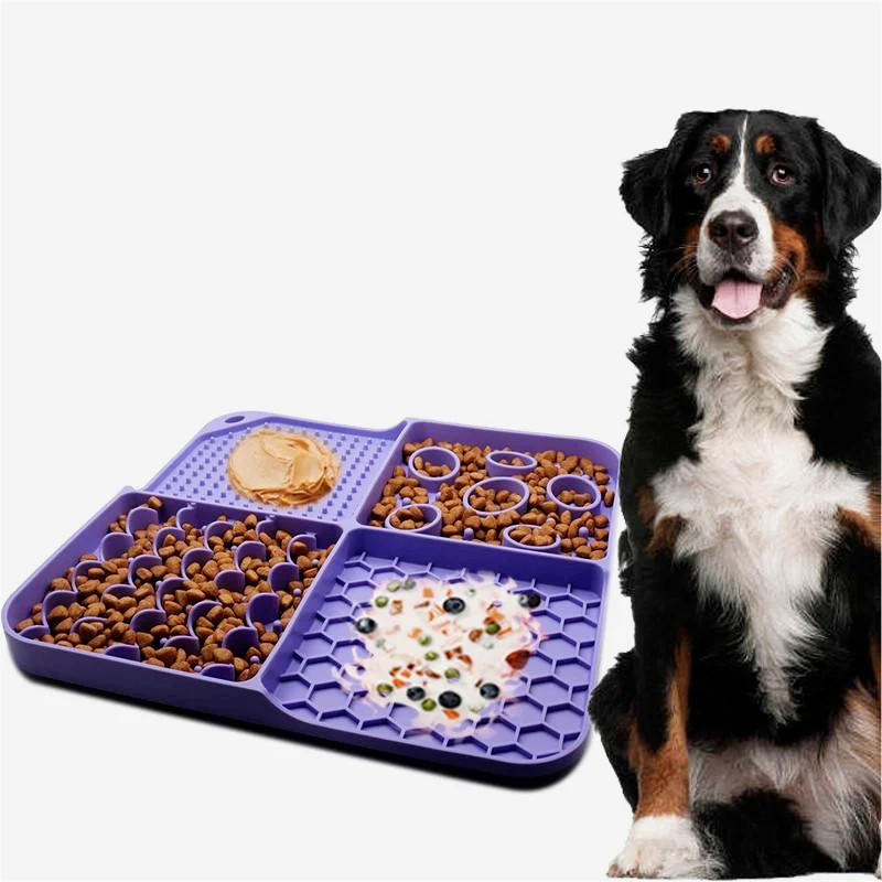 Sustainable Pet Products Silicone Slow Dogs Cats Food Bowl Non-Skid Lick Pad Silicone Pet Slow Feeder Bowl Dogs