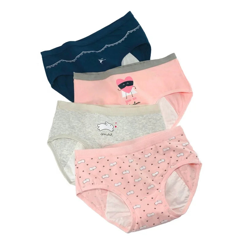Ladies Period Panties Leakproof Underwear Print Cotton Panty Menstrual Period Panties Mid Waist Cotton Brief
