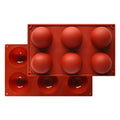 USSE Custom Design 6-Cavity Nonstick Silicone Cake Mold Half Sphere Baking Mould