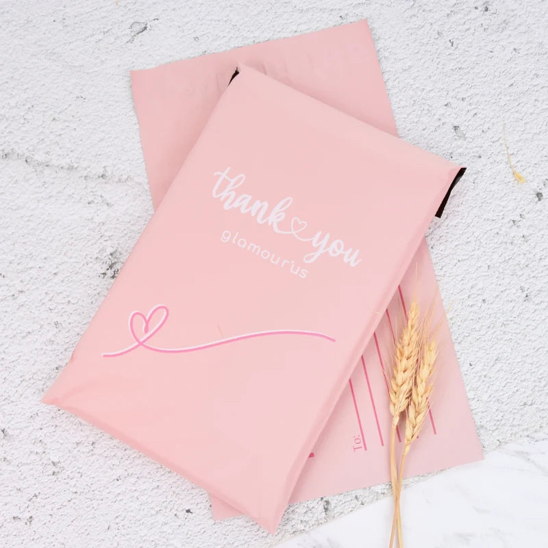 Custom pink Mailer Poly Plastic Mailing Pe Bag Courier Envelop Mail Shipping Packaging Postal Pouch Bag for Shipping Clothing