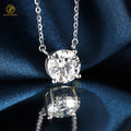 Ideal Cut 2 Carat Round Cut Moissanite D Color VVS1 Lab Grown Gems 925 Sterling Silver Solitaire Pendant Necklace Jewelry
