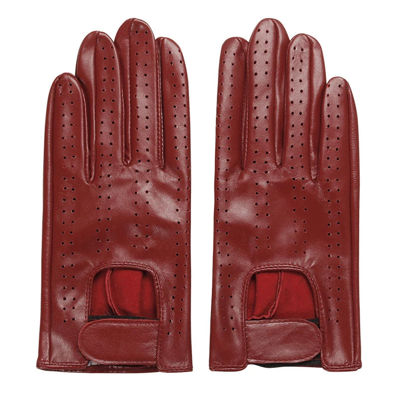 Stylish Bike Riding Girls Motorcycle Driving Thin Leather Gloves