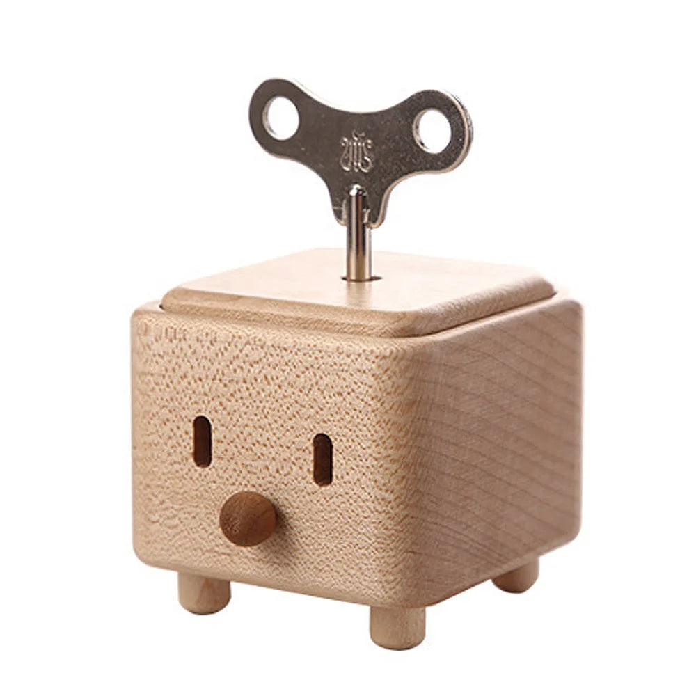 Wholesale Sinzyo Brand Wooden Wind-Up 18 Note Hand-Cranked Music Box Creative Gift Desktop Ornament Good Quality Factory Price