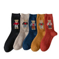 Autumn and Winter Warm Wool Woman Socks Japanese Cute Cartoon Bear Socks Women Harajuku Kawaii Cute Socks