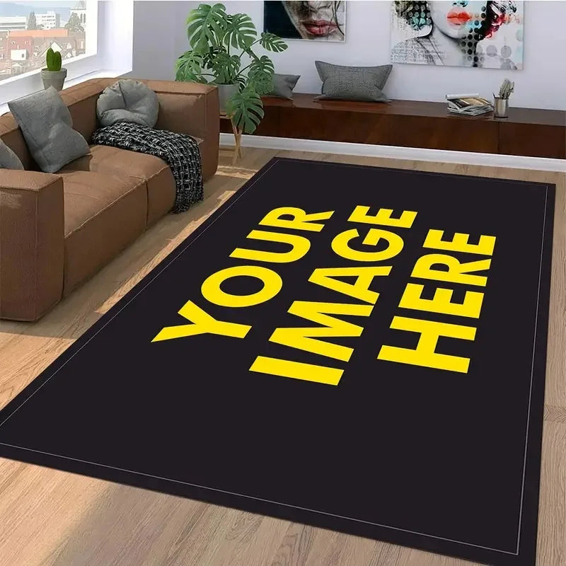 Custom Photo & Text Area Rug Thick Crystal Velvet Non-Slip Washable Doormat For Bedroom & Living Room Personalized Home Decor