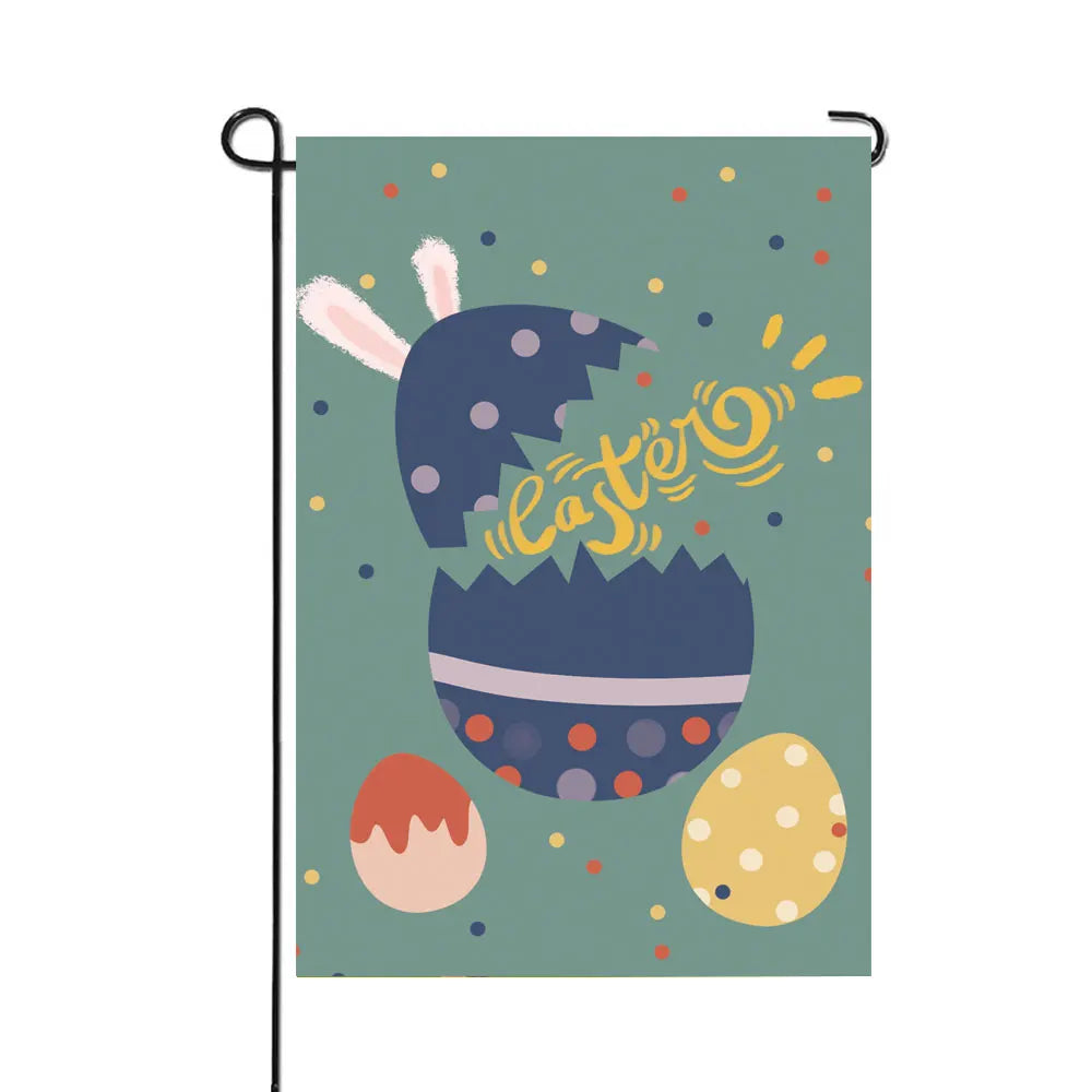 Wholesale Custom Double Sided 12 X 18 Inch Easter Day Garden Flags Welcome Spring Outdoor Indoor Banner for Party Home