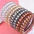 Stretchy Curly Cord Coil Plastic Sporty Elastic Hair Scrunchies & Ties 4 Various Colors 5CM Wholesale Custom Hair Decoration