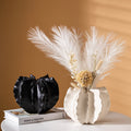 Custom Nordic Style Modern Ceramic Wedding Flower Vase Home Decor Seashell White Sea Coral Shaped Handmade Eco-Friendly