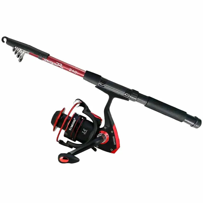 Wholesale 1.8m - 3.6m Glass Telescopic Rod and Reel Combos Fishing Rod Set  Pole Plastic PE Bag Hard Fishing rod