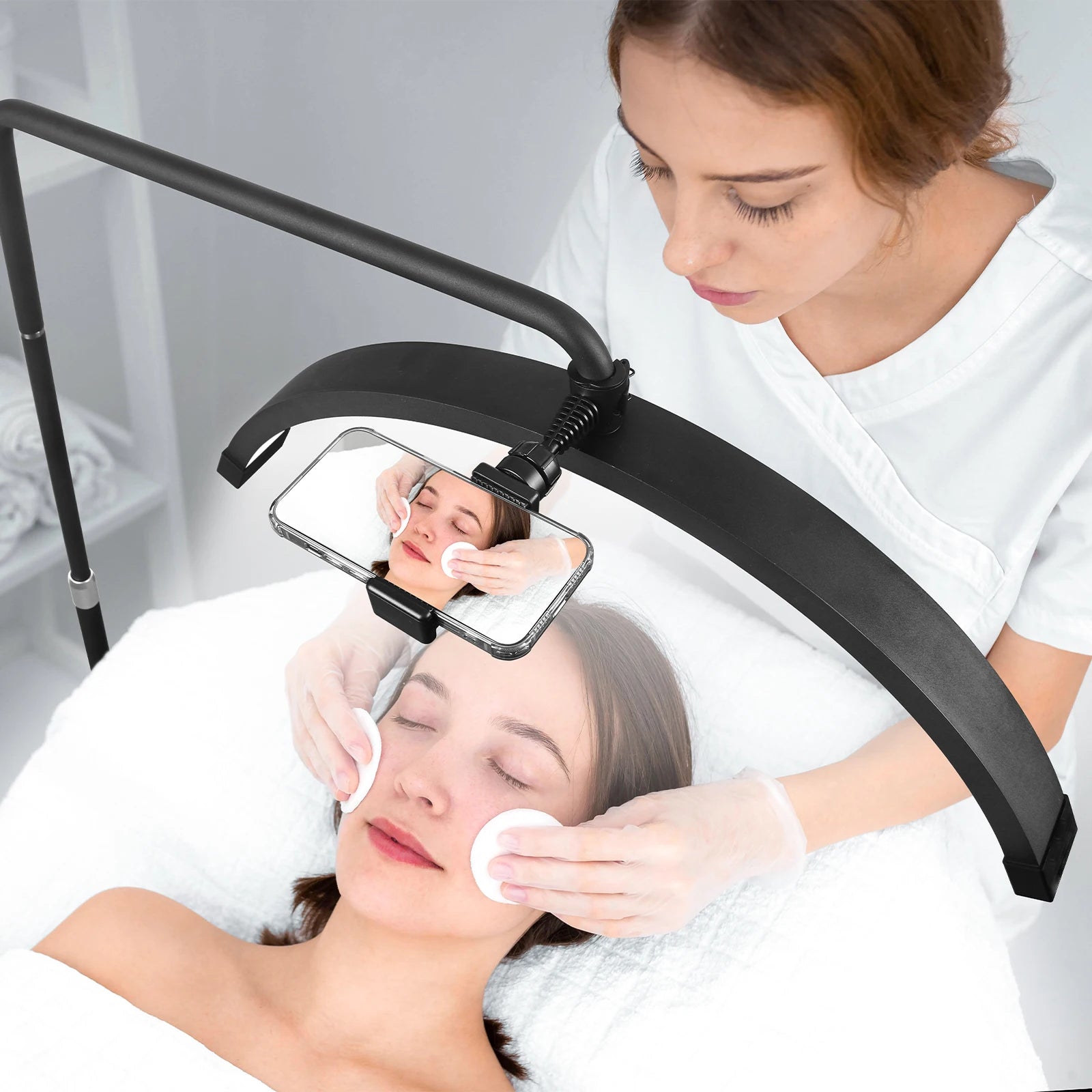 Professional Beauty Floor Lamps Moon Light Half Moon Lamp for Eyelash Extension LED Ring Light Moon Light Lamp for Lashes Tattoo